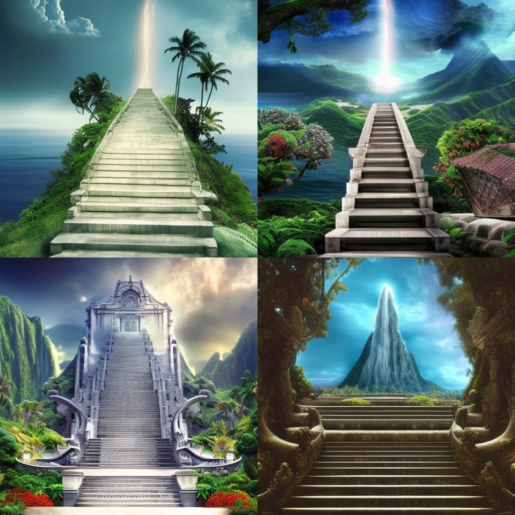 Epic Stairway to Heaven, Oahu: Digital Matte Painting