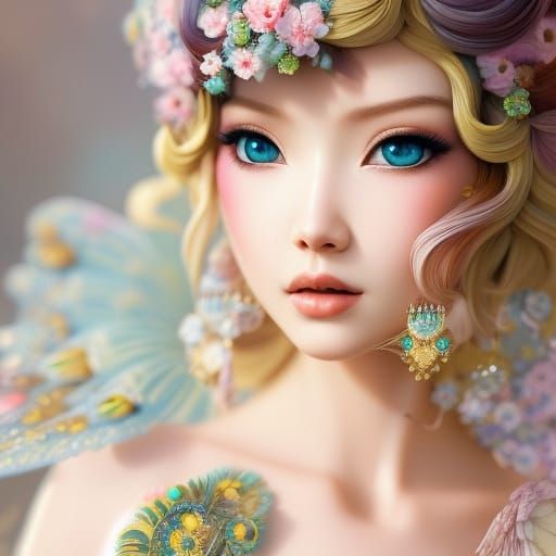 Candypunk Cupcake Portrait on Ukiyoe Counter