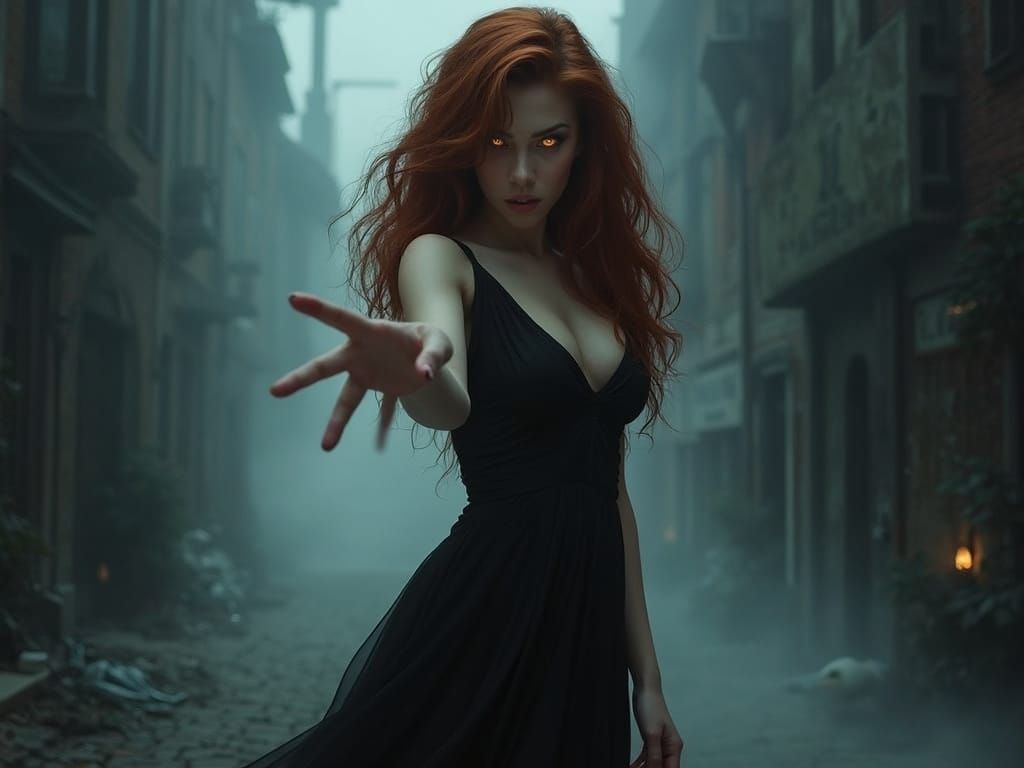 Glowing Goddess in Dark Fantasy Style