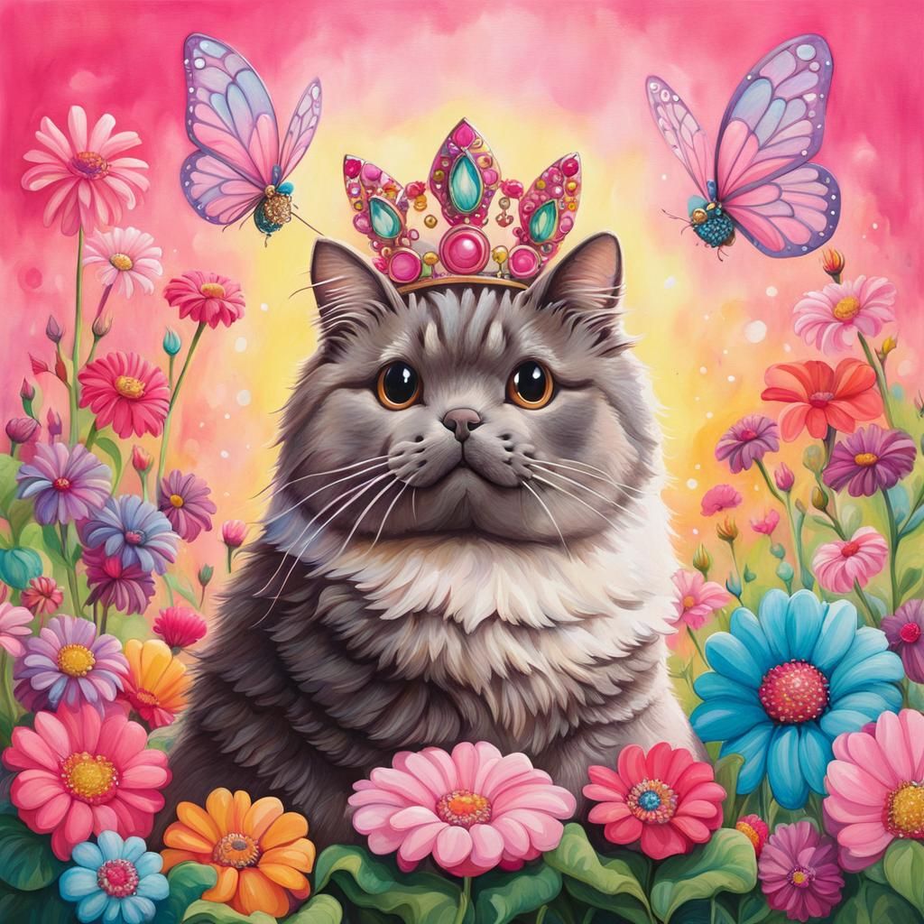 Pusheen Fairy Queen in Candyland Garden