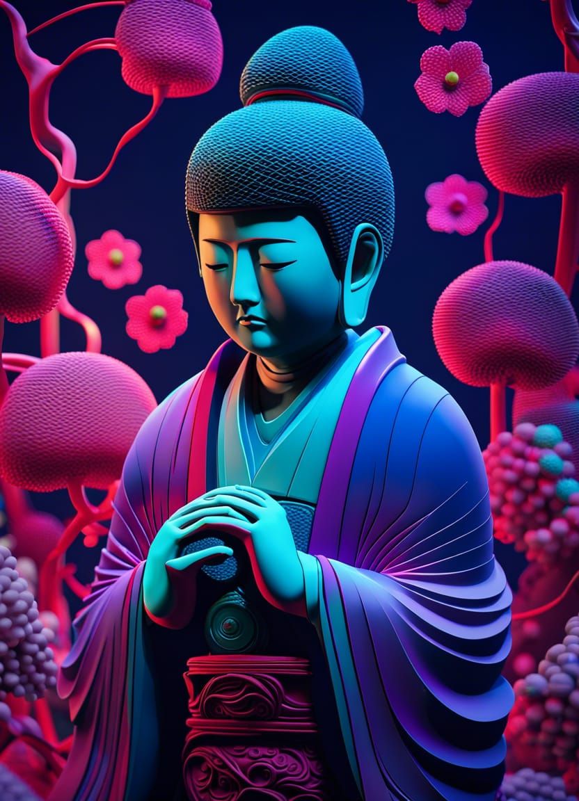 Jizo Statues: Japanese Sculpture in Hyperrealistic Style