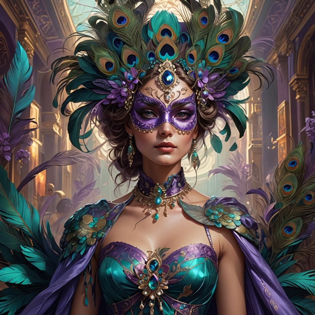 High Fashion Masquerade in Art Nouveau Style