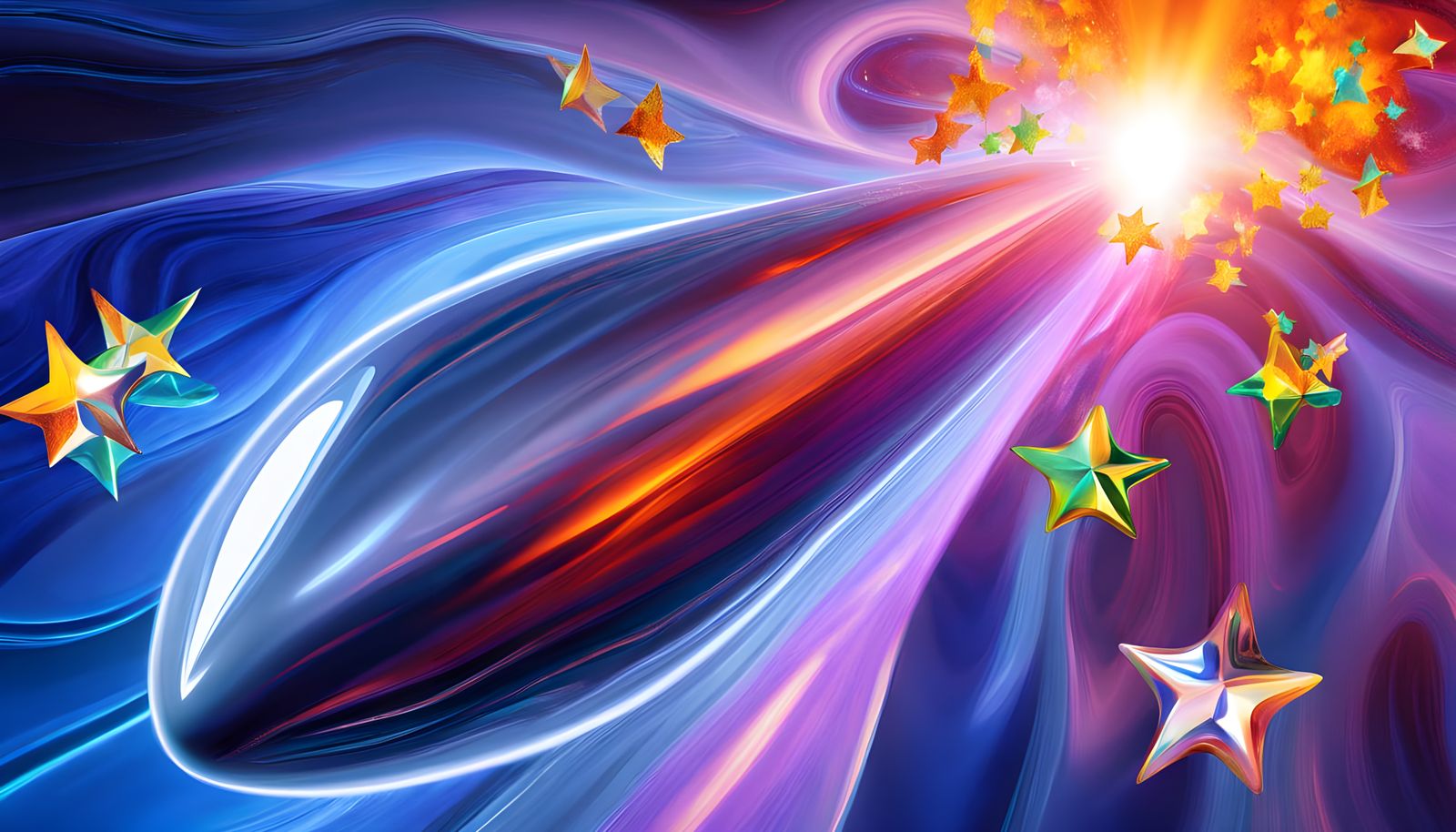 Surreal Express in Motion: Fiery-Hot Glowing Cylinder in Dee...