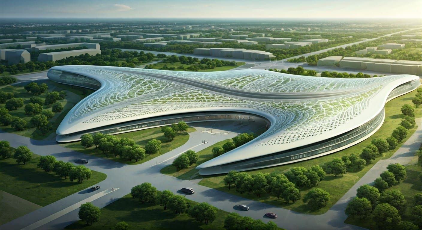 Sustainable Futuristic Cityscapes in Abstract Art