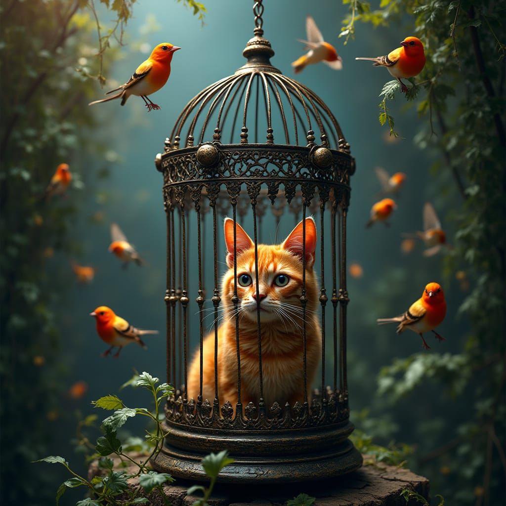 What did the cat say to the birds?
"You guys tweet a lot… mind if I retweet you… in my mouth?"