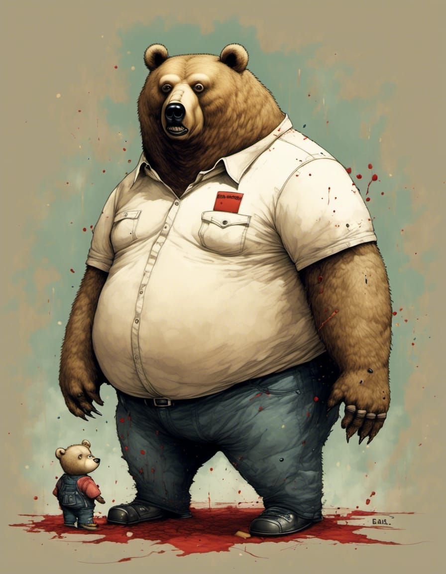 Friendly Obese Bear Portrait