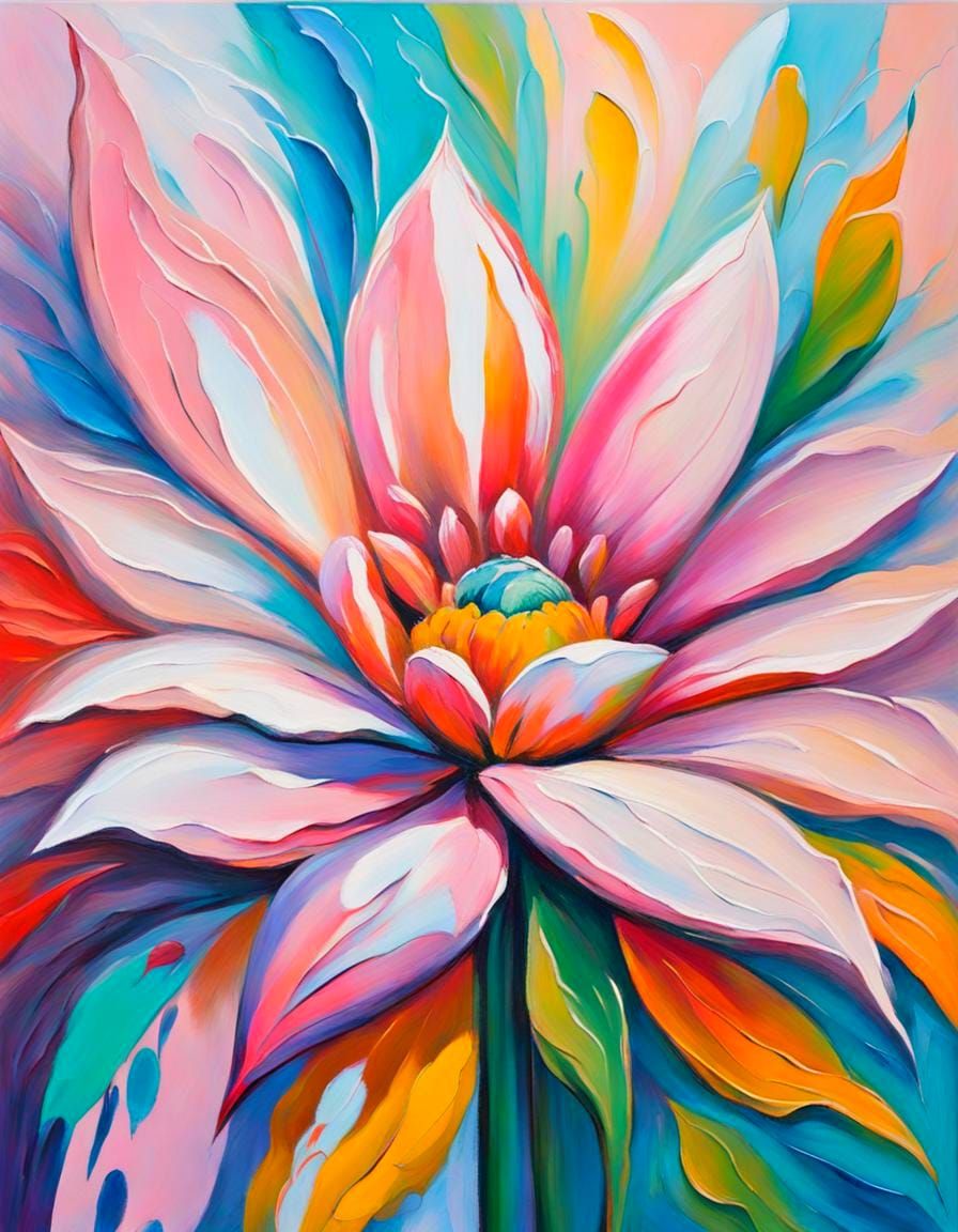 Vibrant Neo-Impressionist Bloom