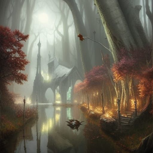 Gothic Rose Garden in Dark Fantasy Style