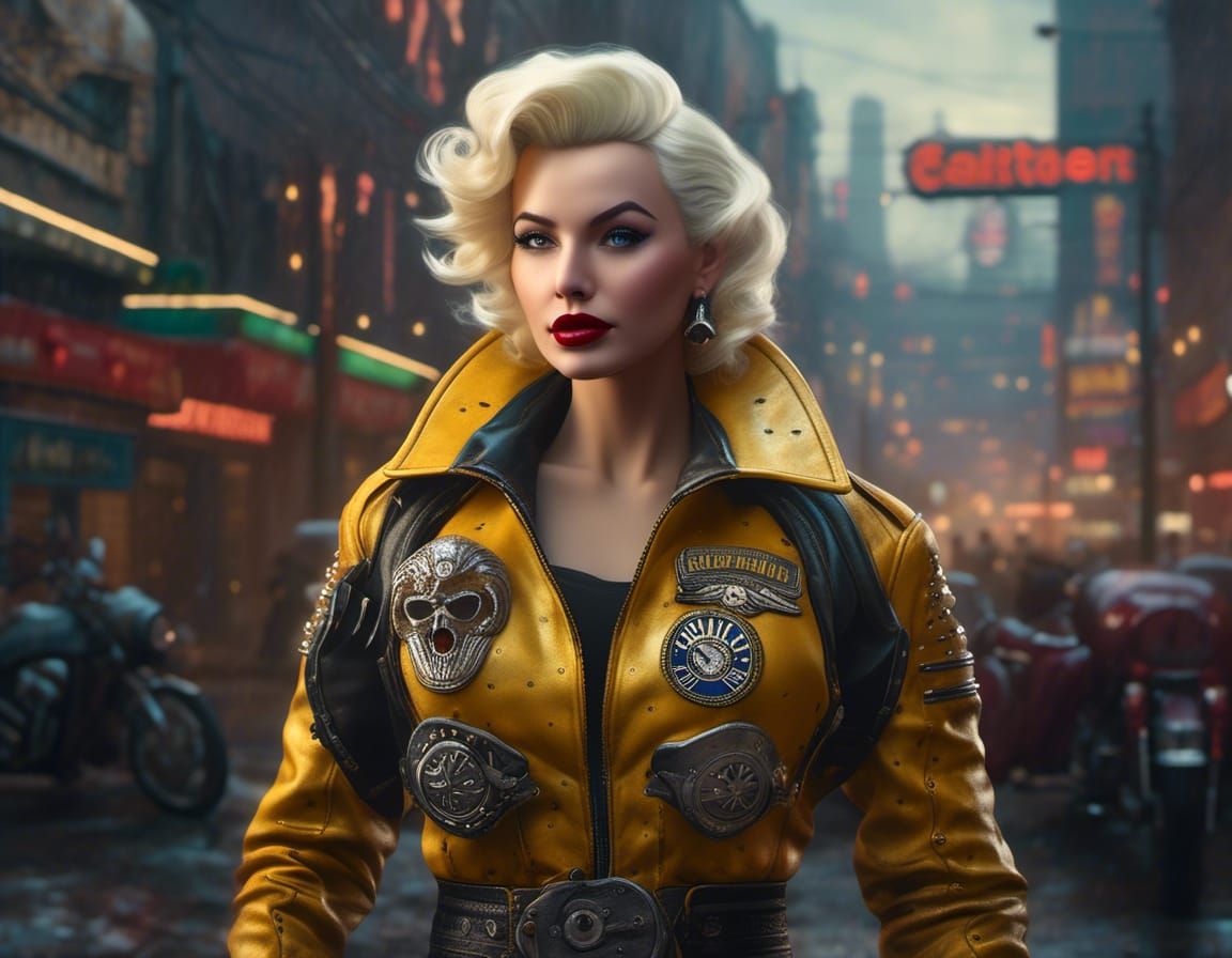 Punk Marilyn Monroe as Fallout Vault Dweller