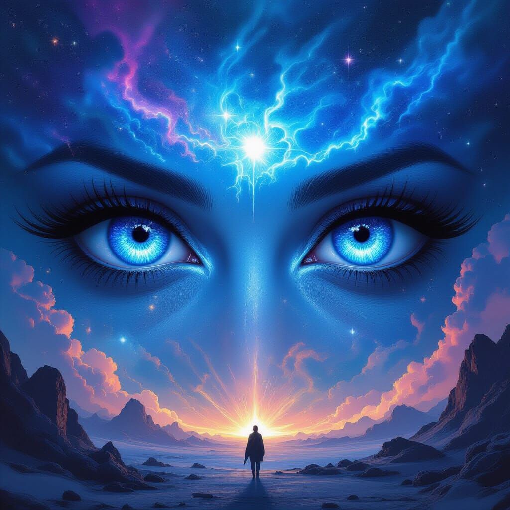 Cosmic Eyes Gazing with Surreal Energy