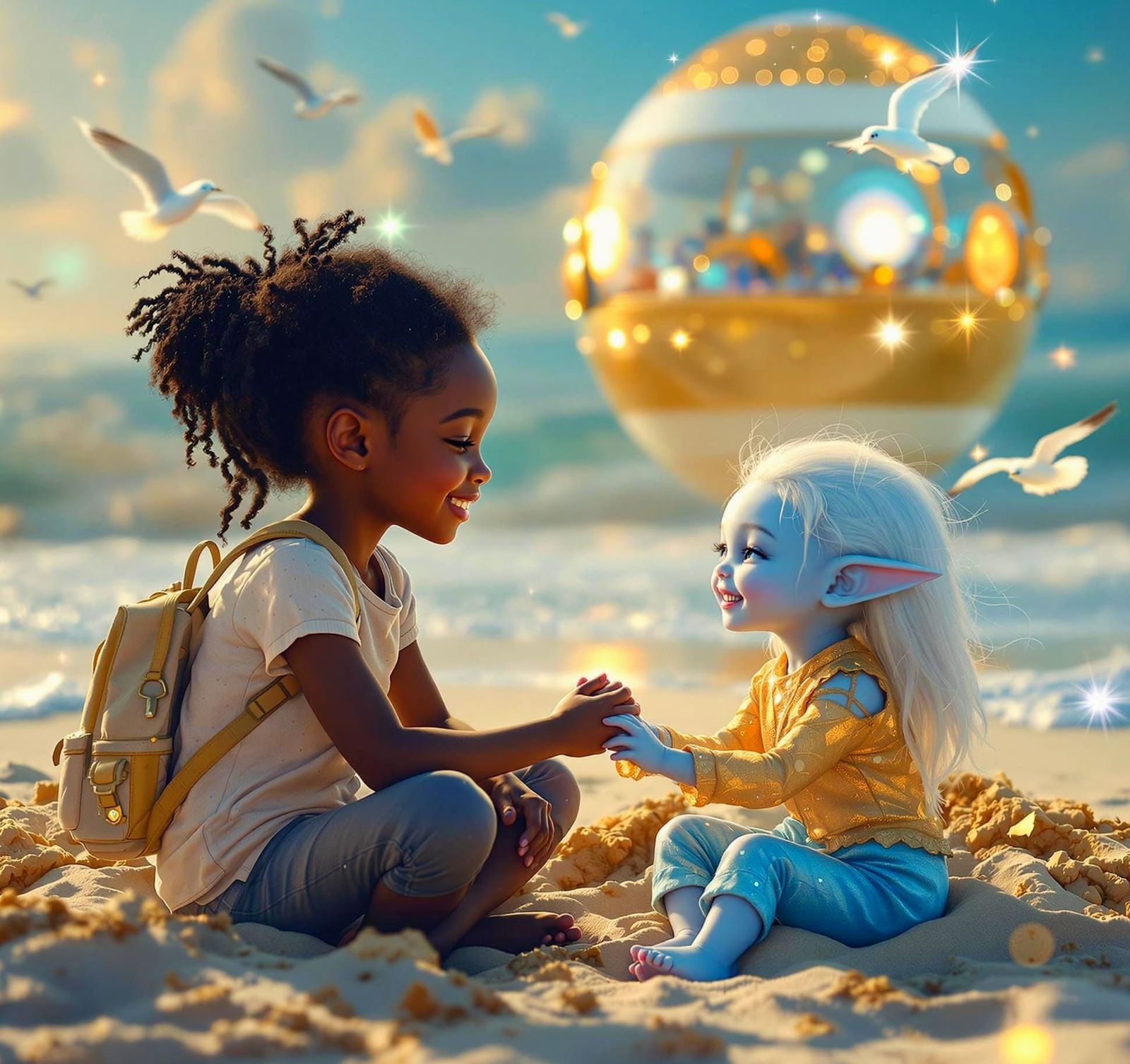 Heartfelt Reunion on a Golden Beach at Dawn