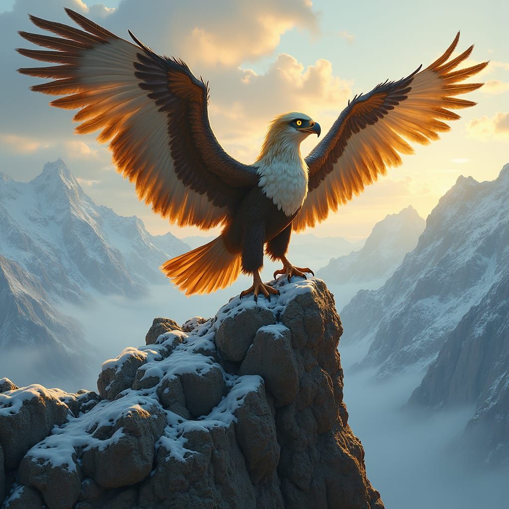 Majestic Natsarkekia: Mountain Spirit with Eagle Wings