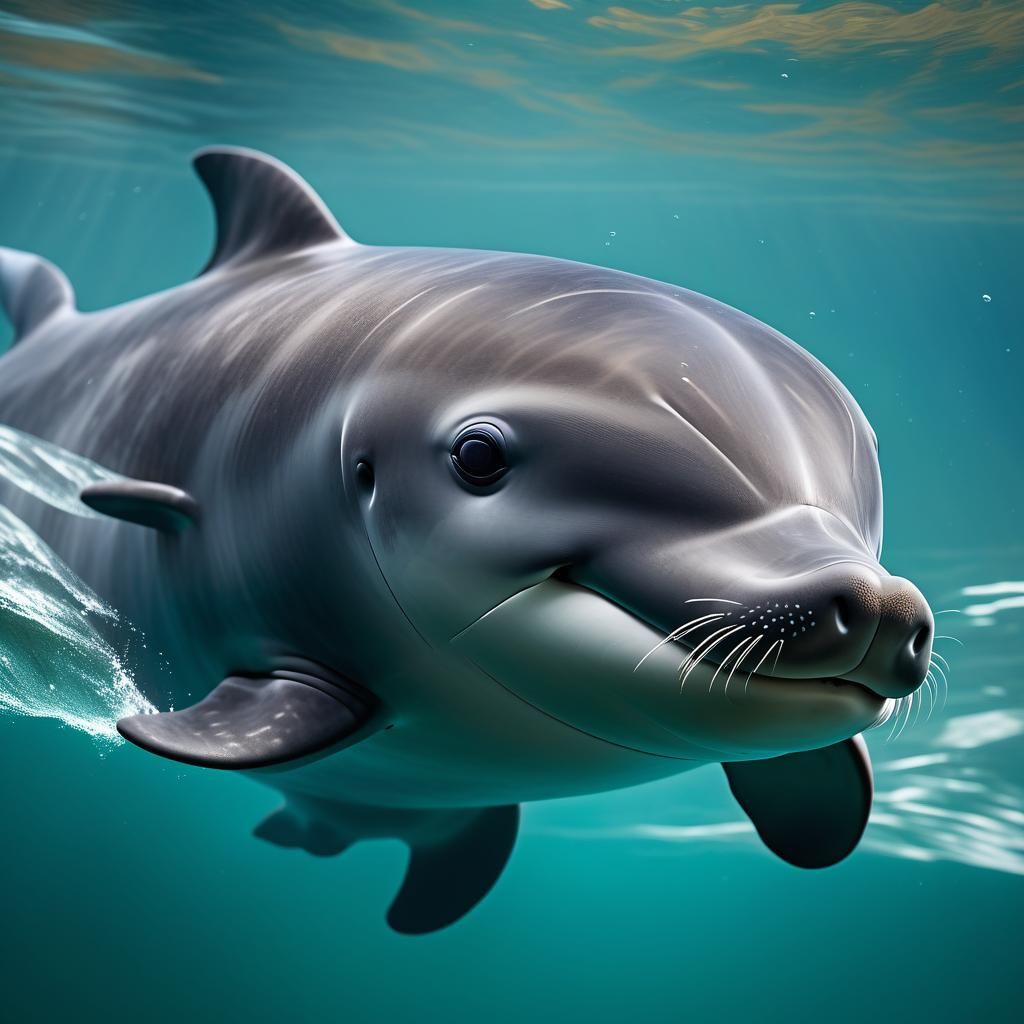 Endangered Yangtze Finless Porpoise in its Habitat