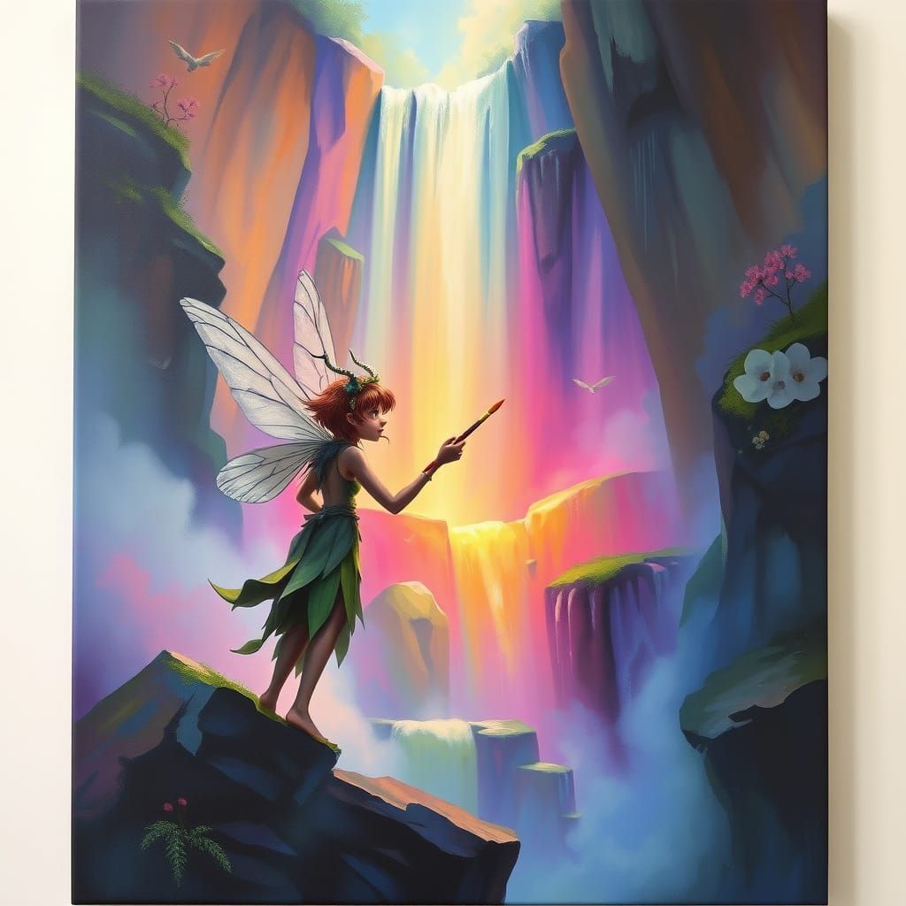 Enchanted Canvas Transforms into Dreamy Waterfall Scene