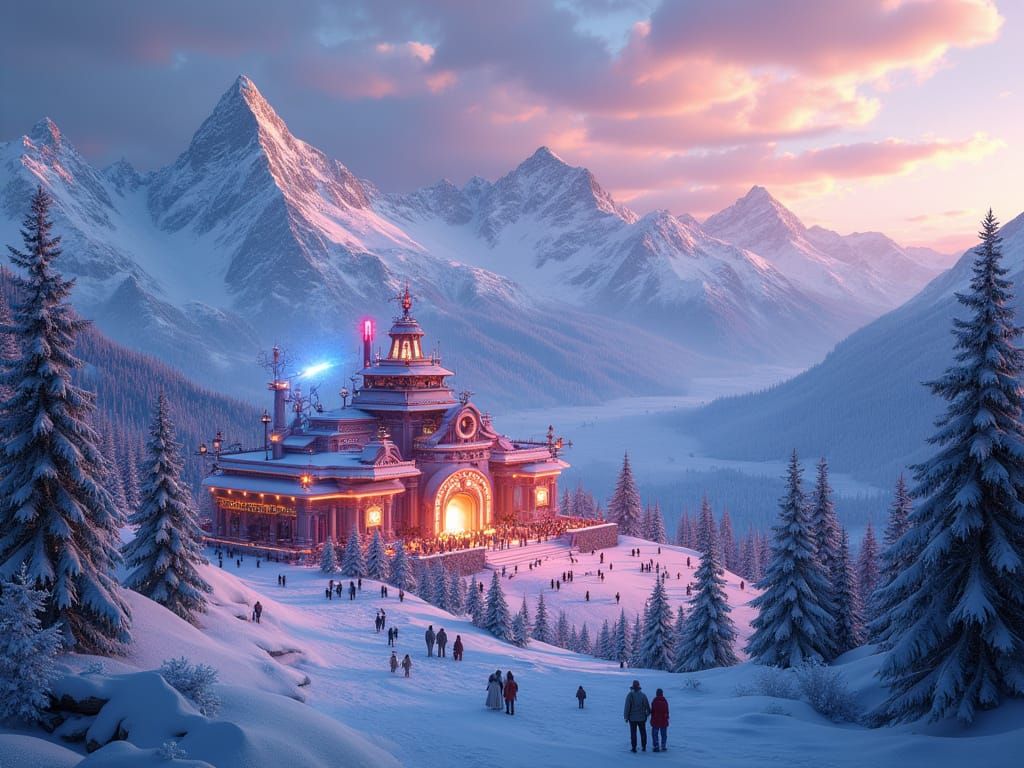 Surreal Tomorrowland Winter Wonderland in Alpe d'Huez