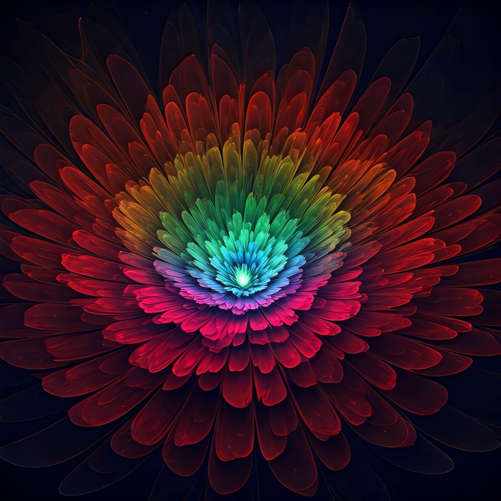 Abstract Vibrant Flower in Digital Artwork