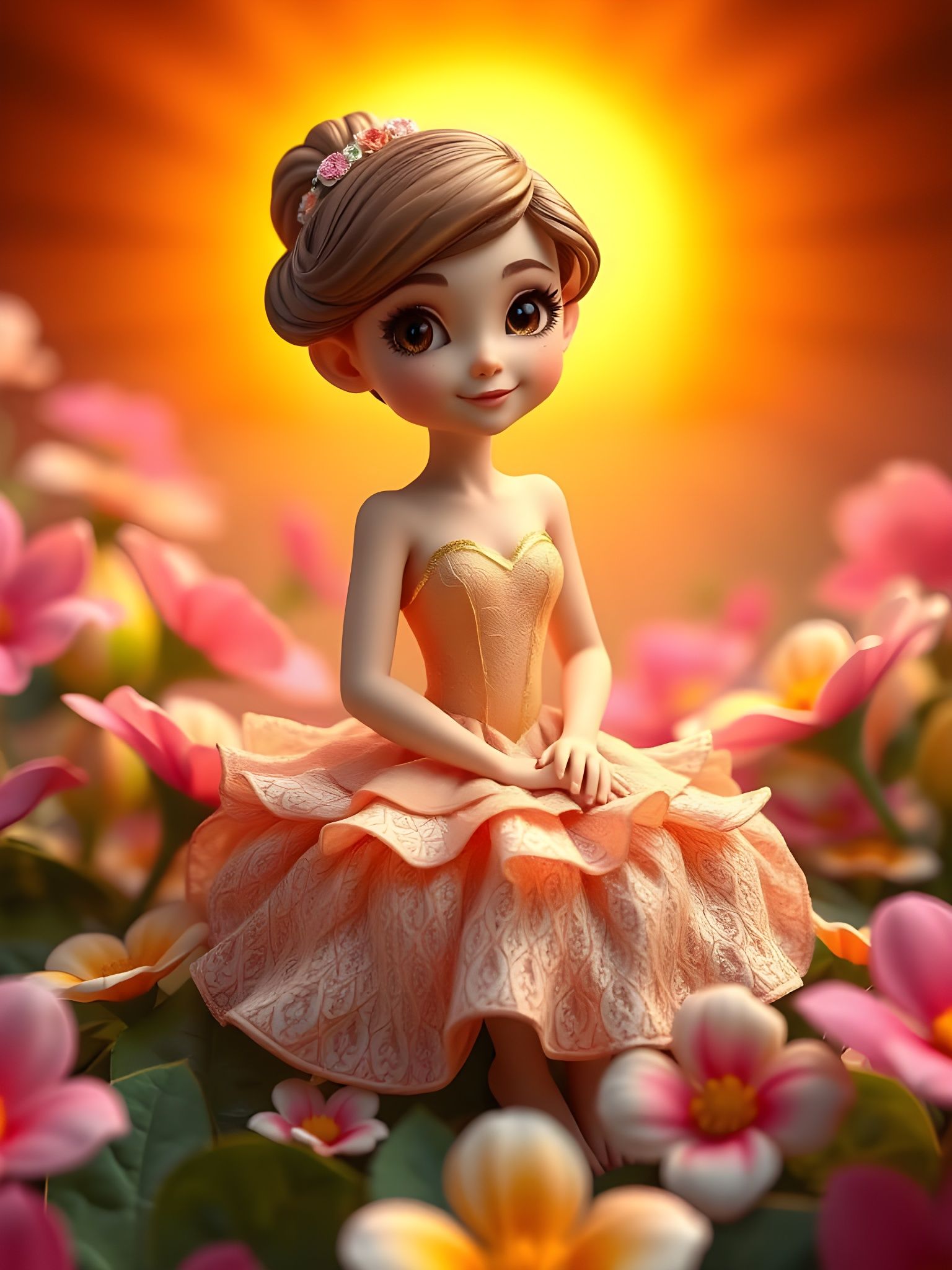 Enchanting Thumbelina Concept Art in Vibrant Digital Style