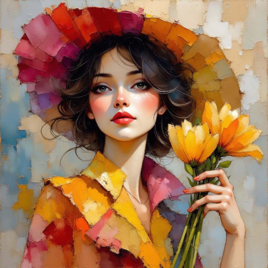 Emotional Flower Seller Portrait in London Street Style