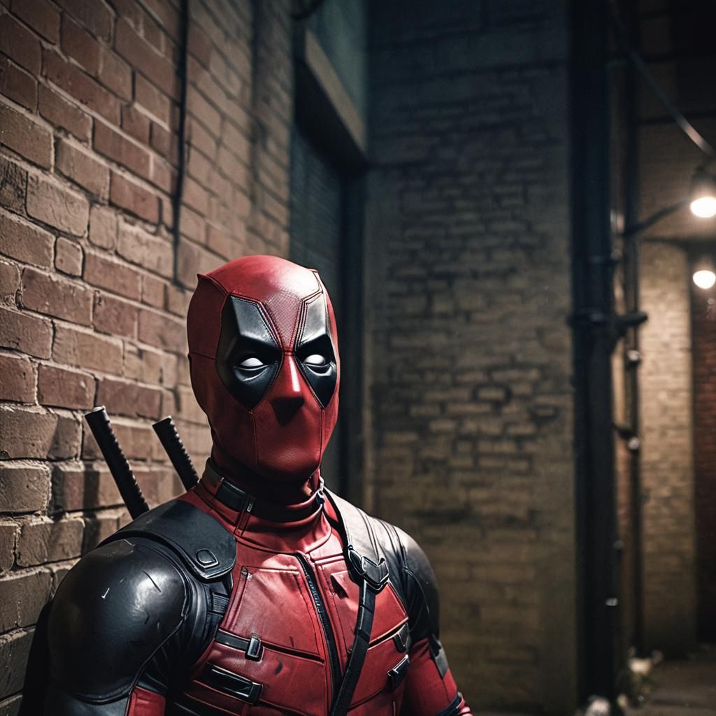 Deadpool, Winking in Dark Alleyway