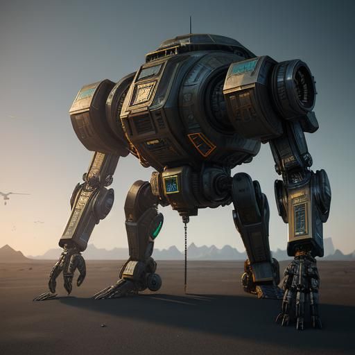 Futuristic Sci-Fi Mech Details in 8K