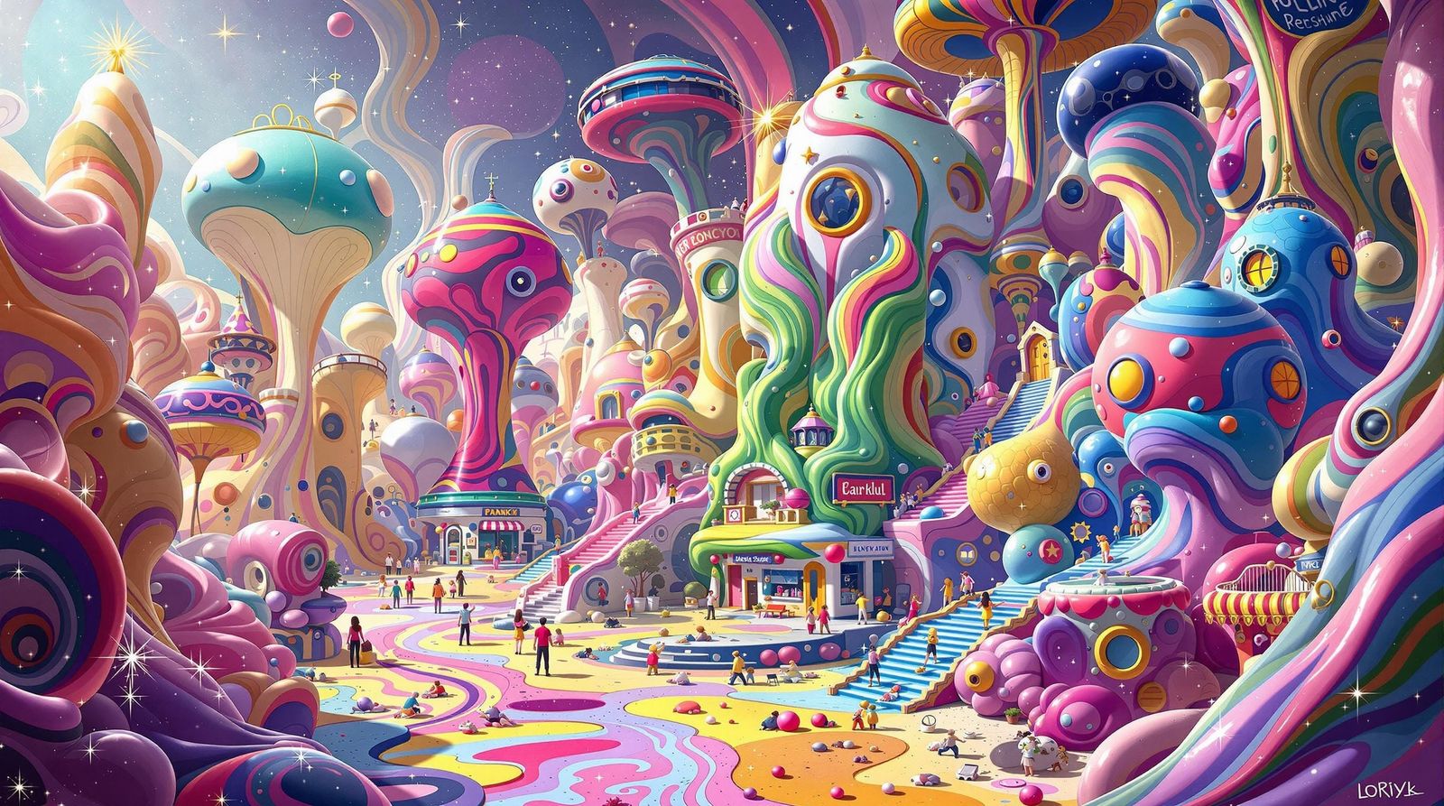 Surreal Silly Putty Metropolis Unfolds