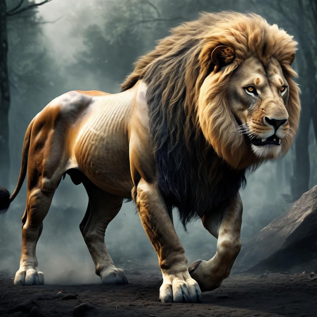 Majestic Lion-Horse Fusion: A Mythical Beast