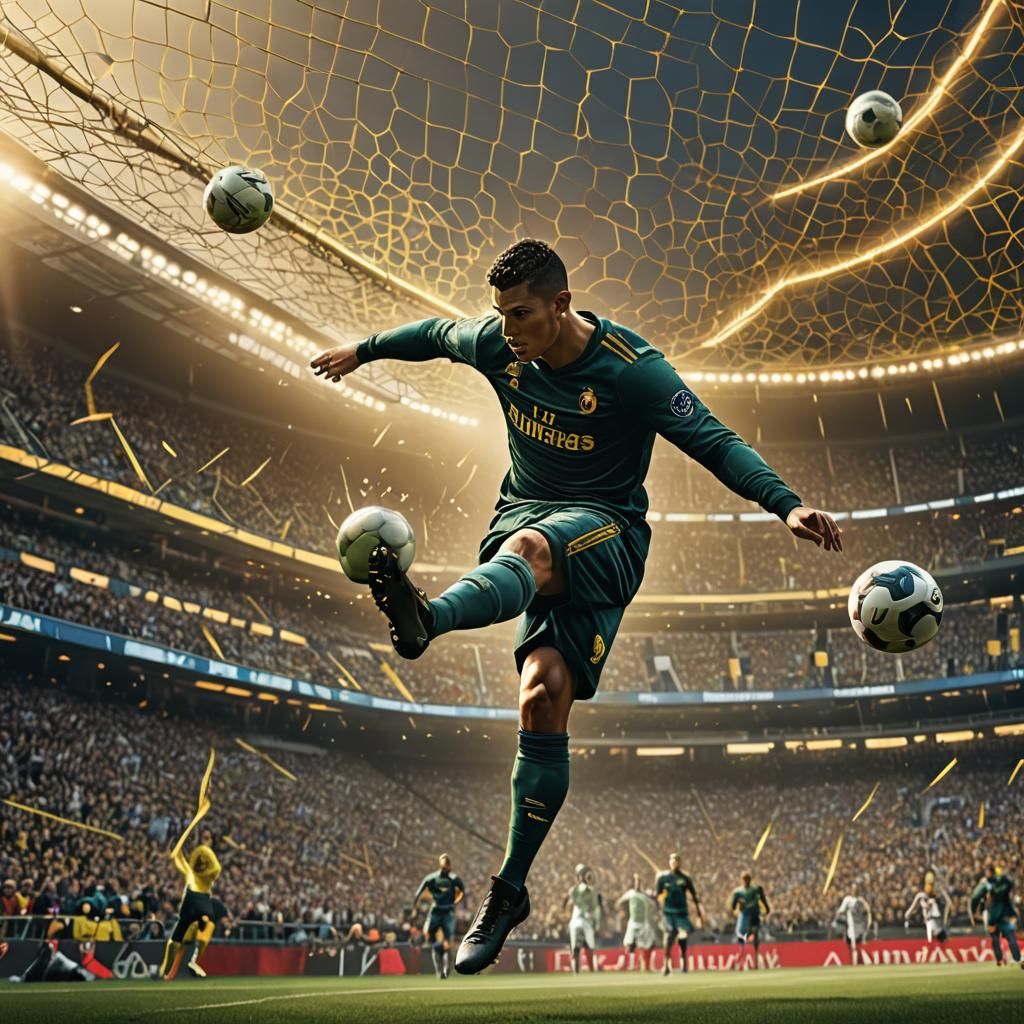 Ronaldo Scores Goal: Fantasy Soccer Art