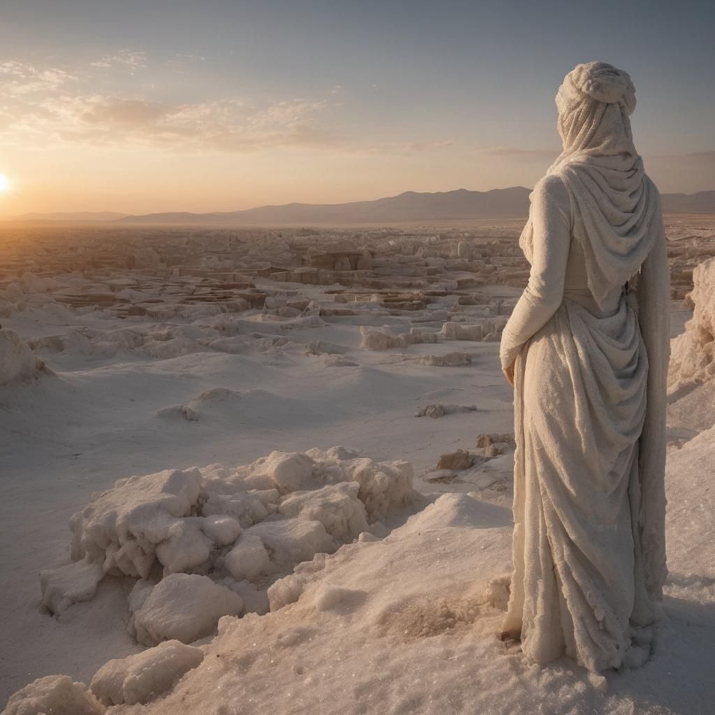 Woman Made of Salt: AI-Generated Art