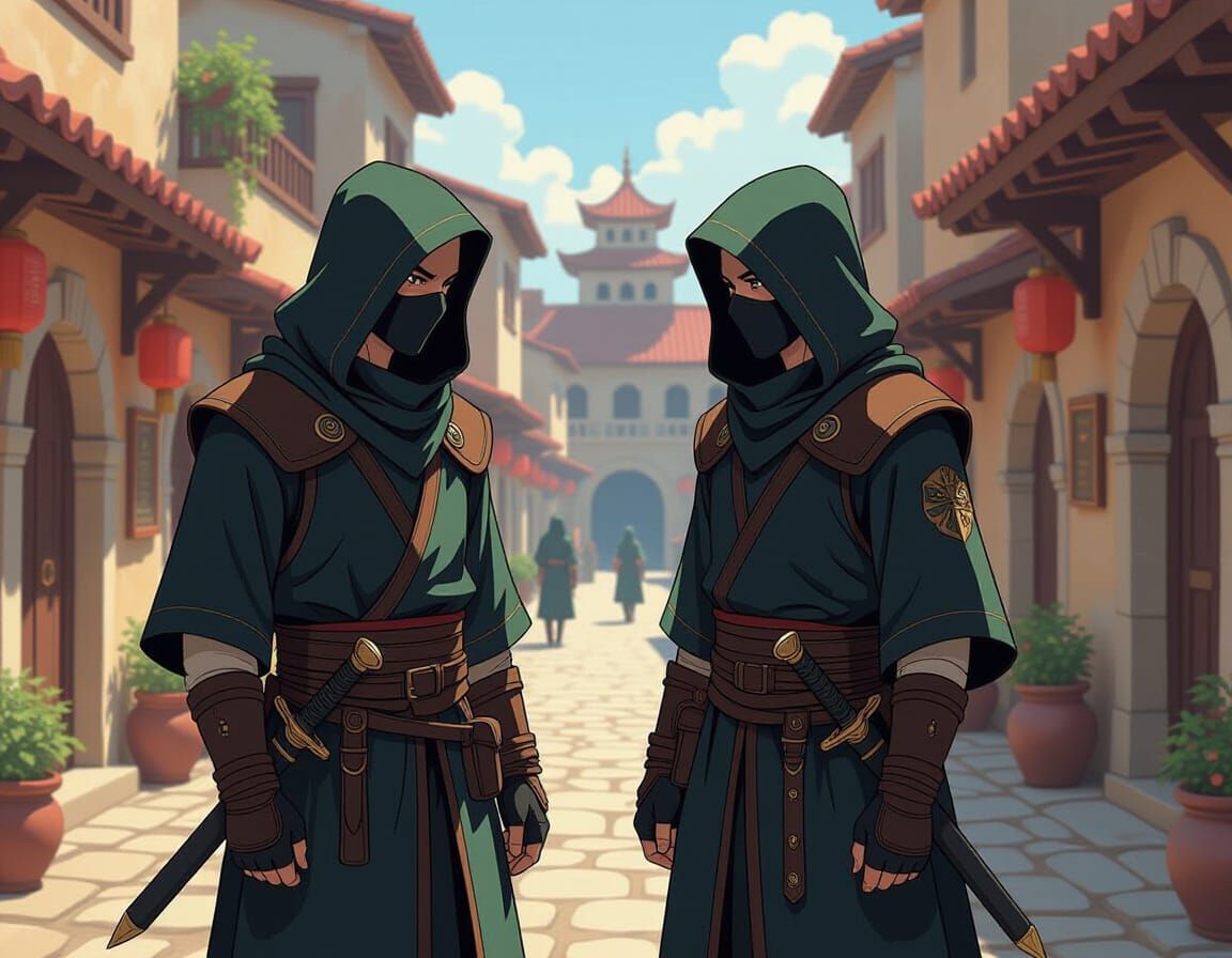 Gang Members Converse in Miyazaki-esque Harbor City