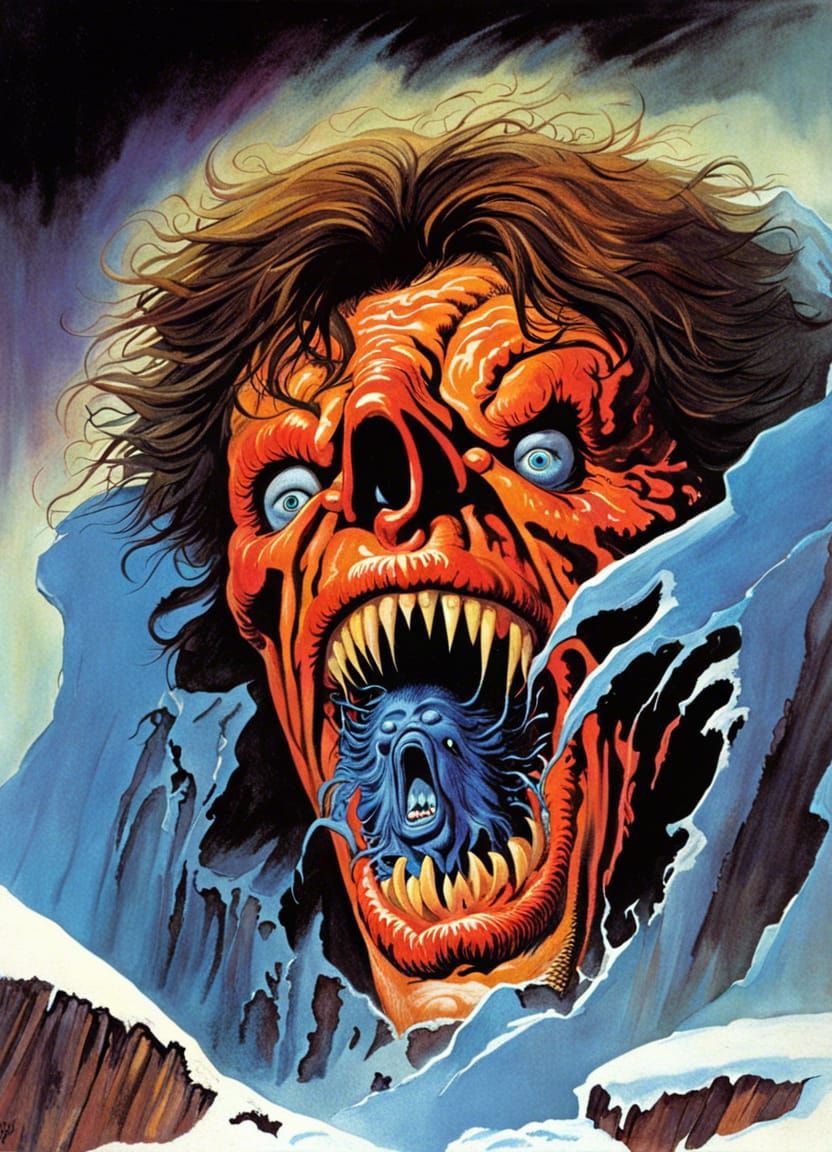 Horror Transformation in 80s Style Cover Art