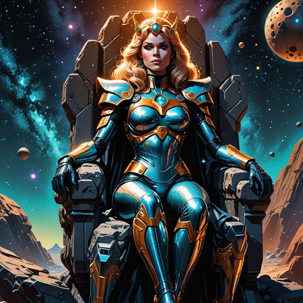 Glowing Infinity Stones Illuminated a Starry Space Throne in...