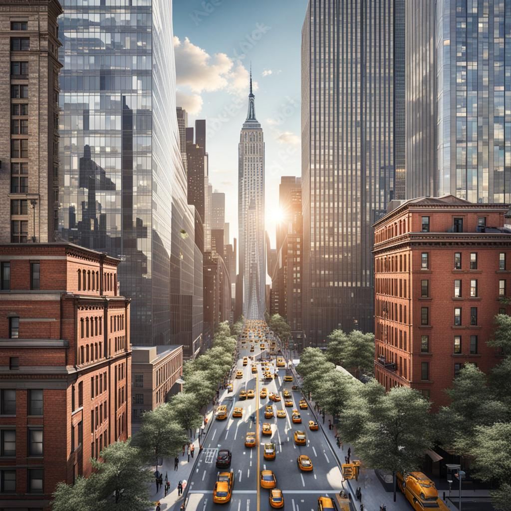 Photorealistic New York City Manhattan Skyline