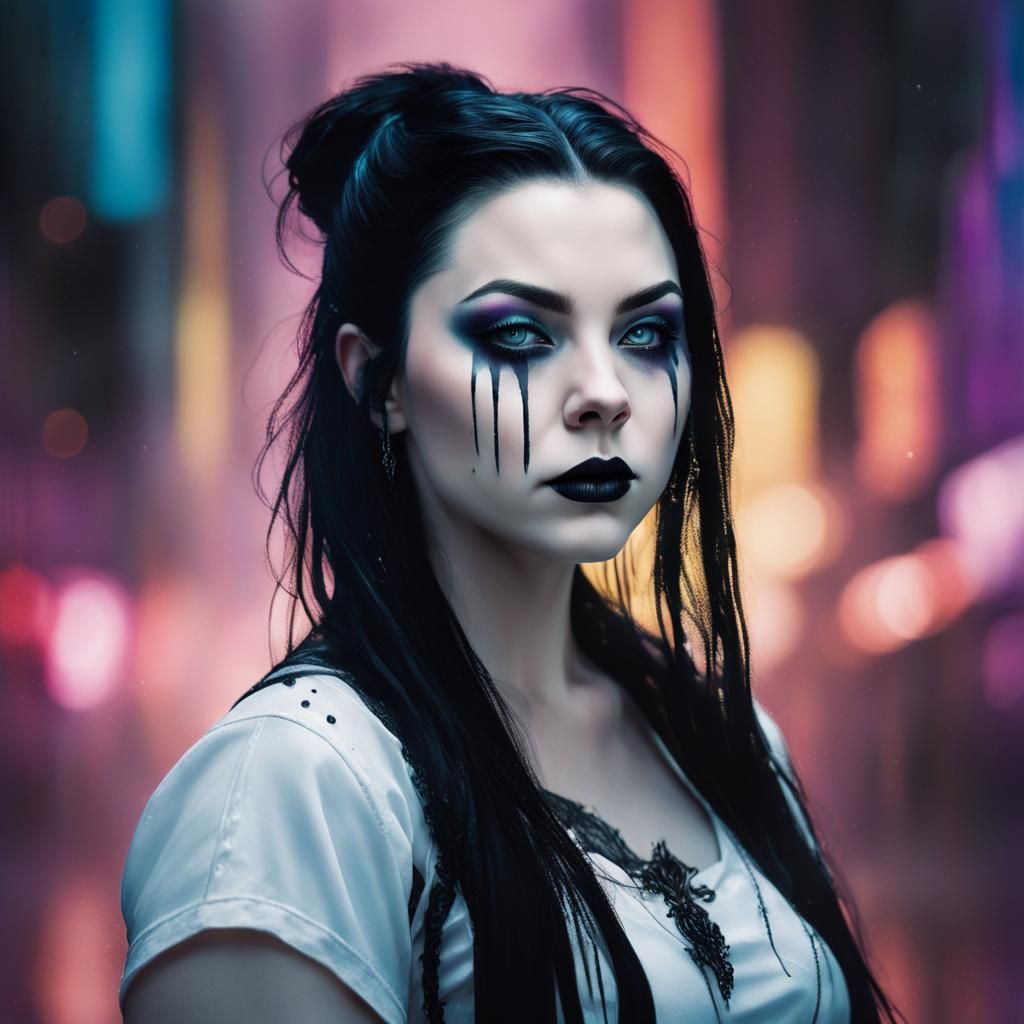 Gothic Portrait of Amy Lee in Hyperrealistic Style