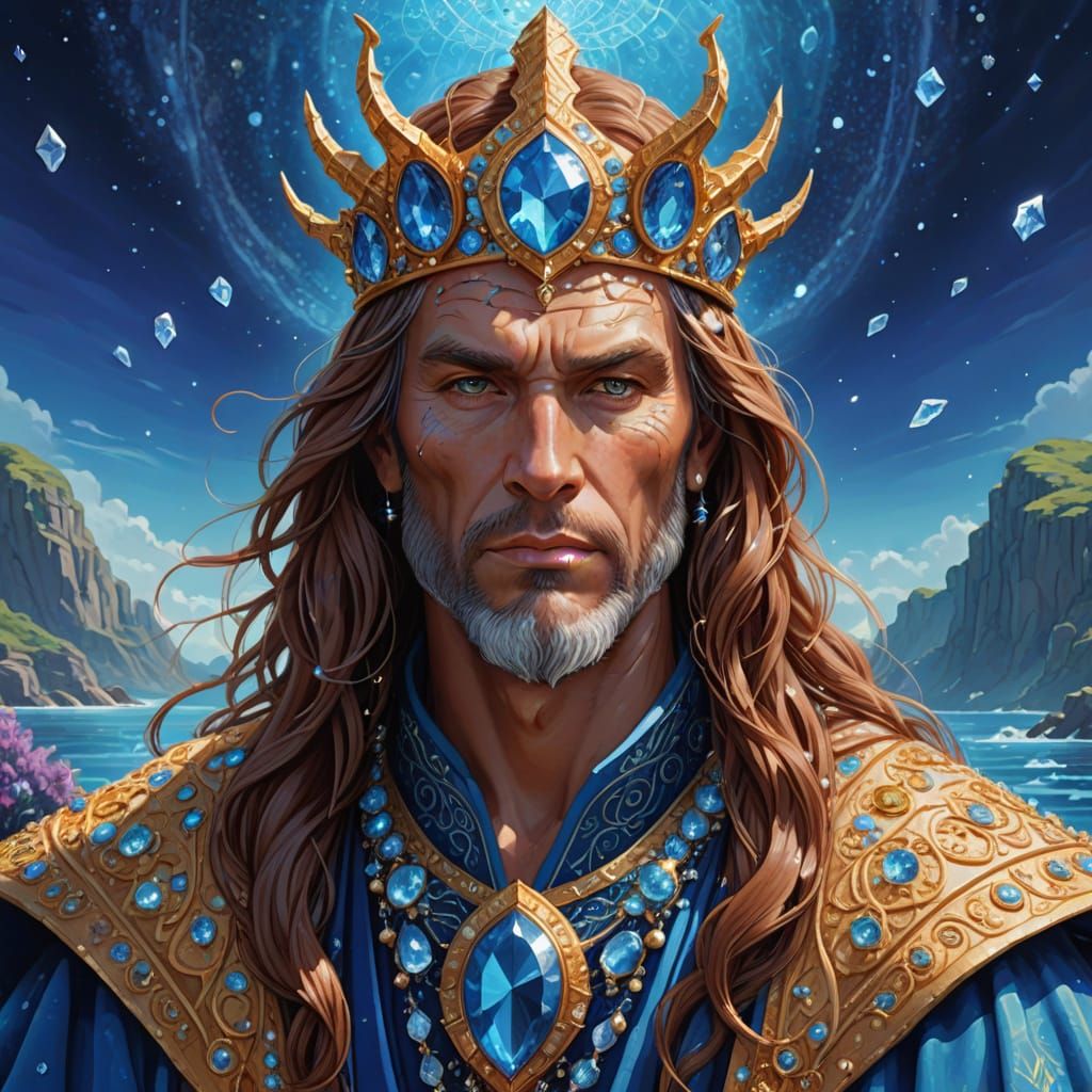 Portrait of Proteus, Sea God with Mystical Robe