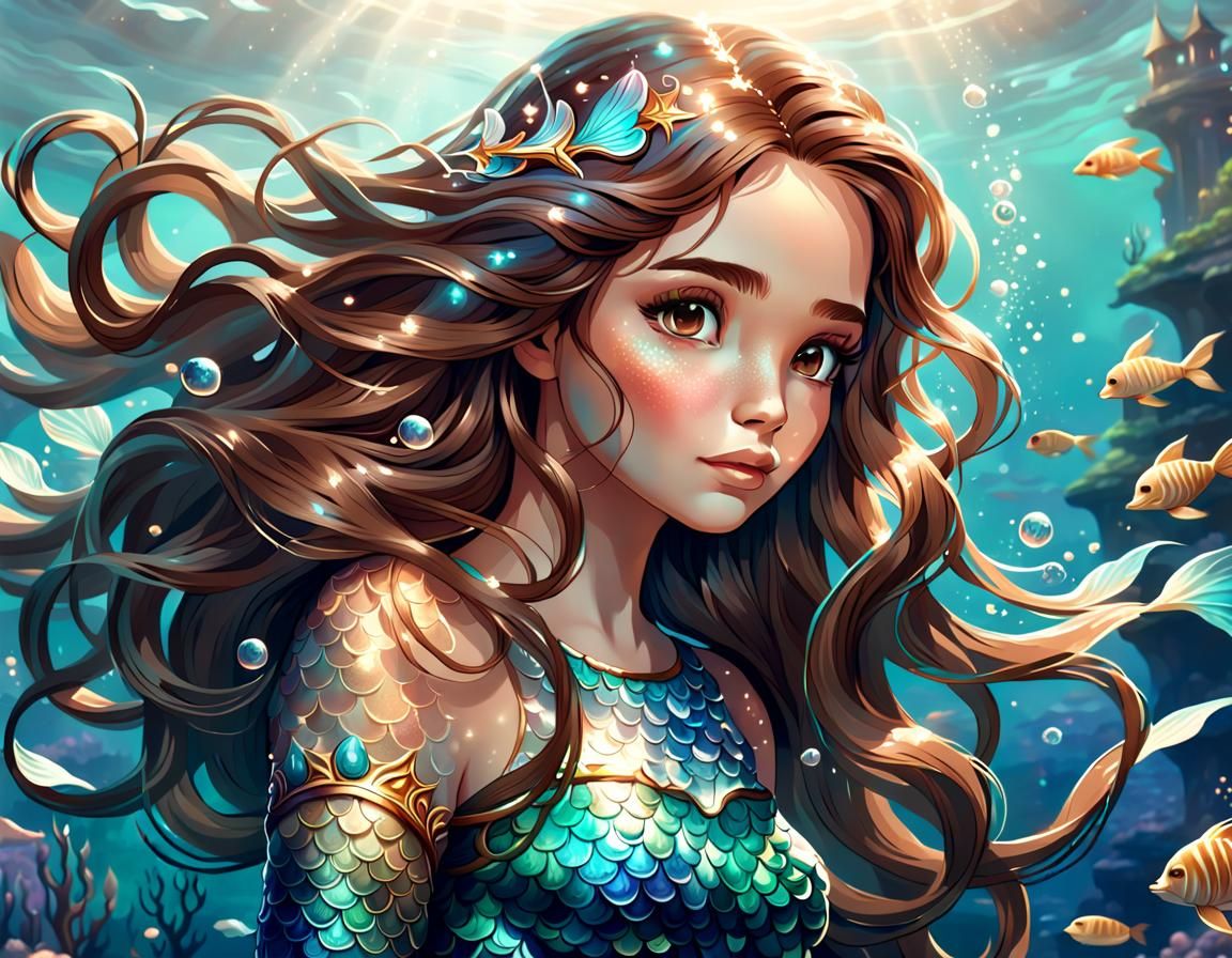 Ethereal Mermaid Illustration in 8K Resolution