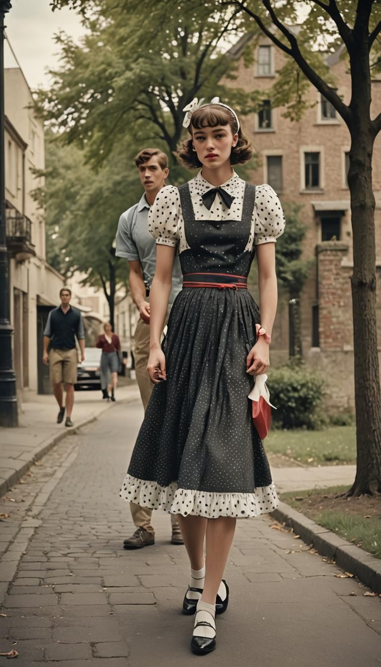 Cross-Dressed Boy and Girl in Cinematic Film Still