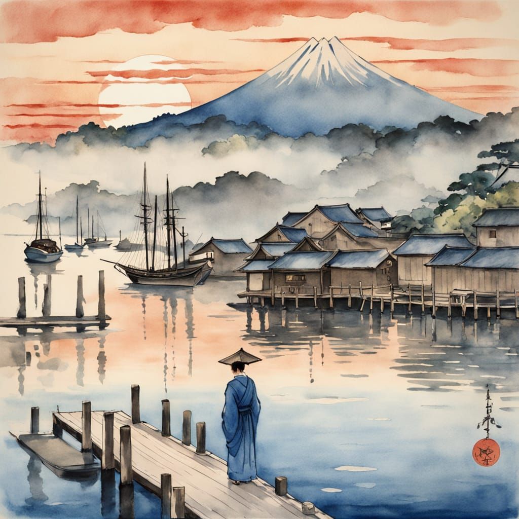 * Open Prompt - A tranquil watercolor painting, inspired by ...