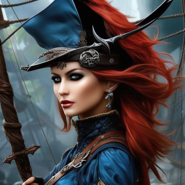 Beautiful Female Pirate Portrait
