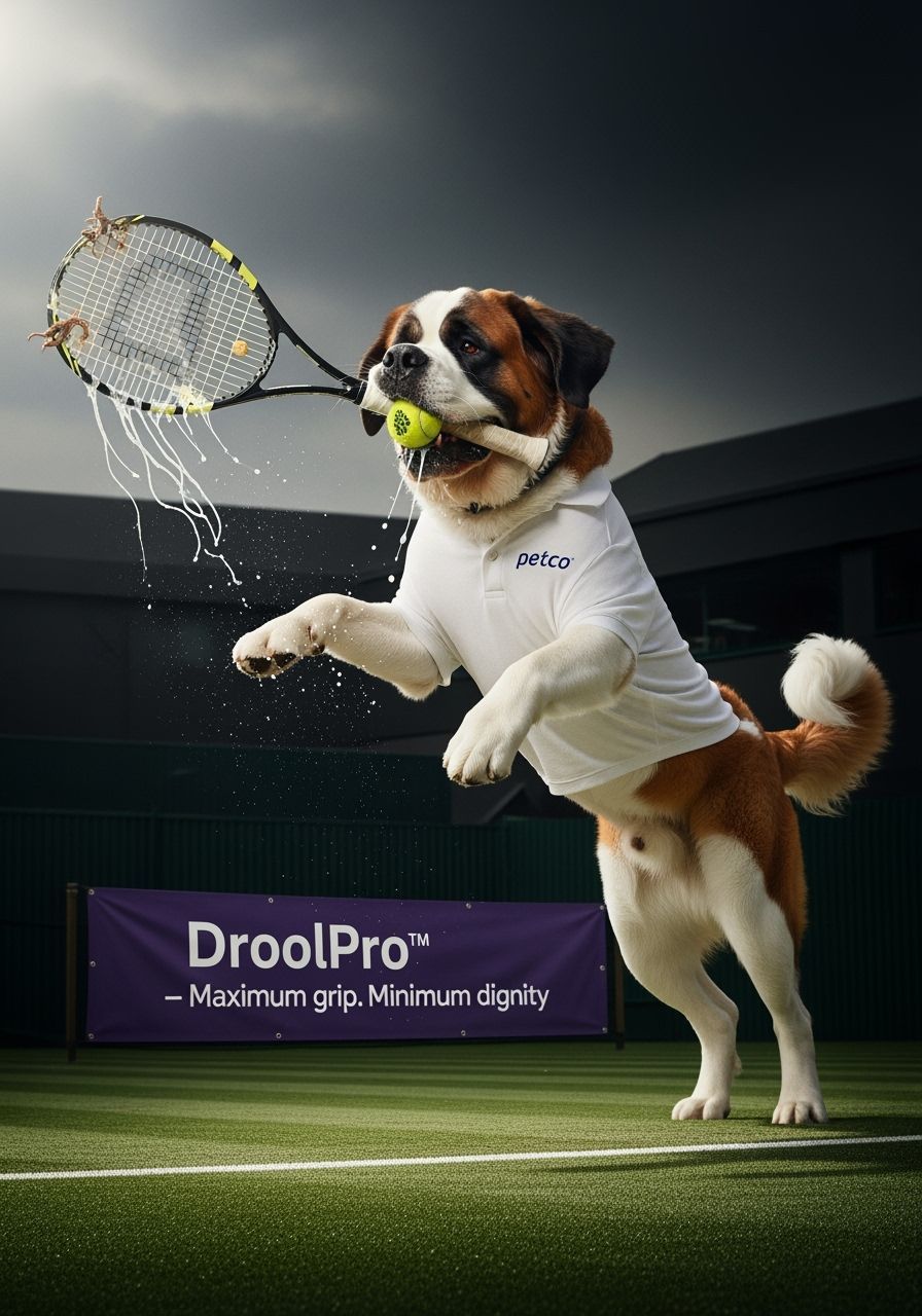 "Roger Fetcherer™" – The undisputed GOAT of the dog court.