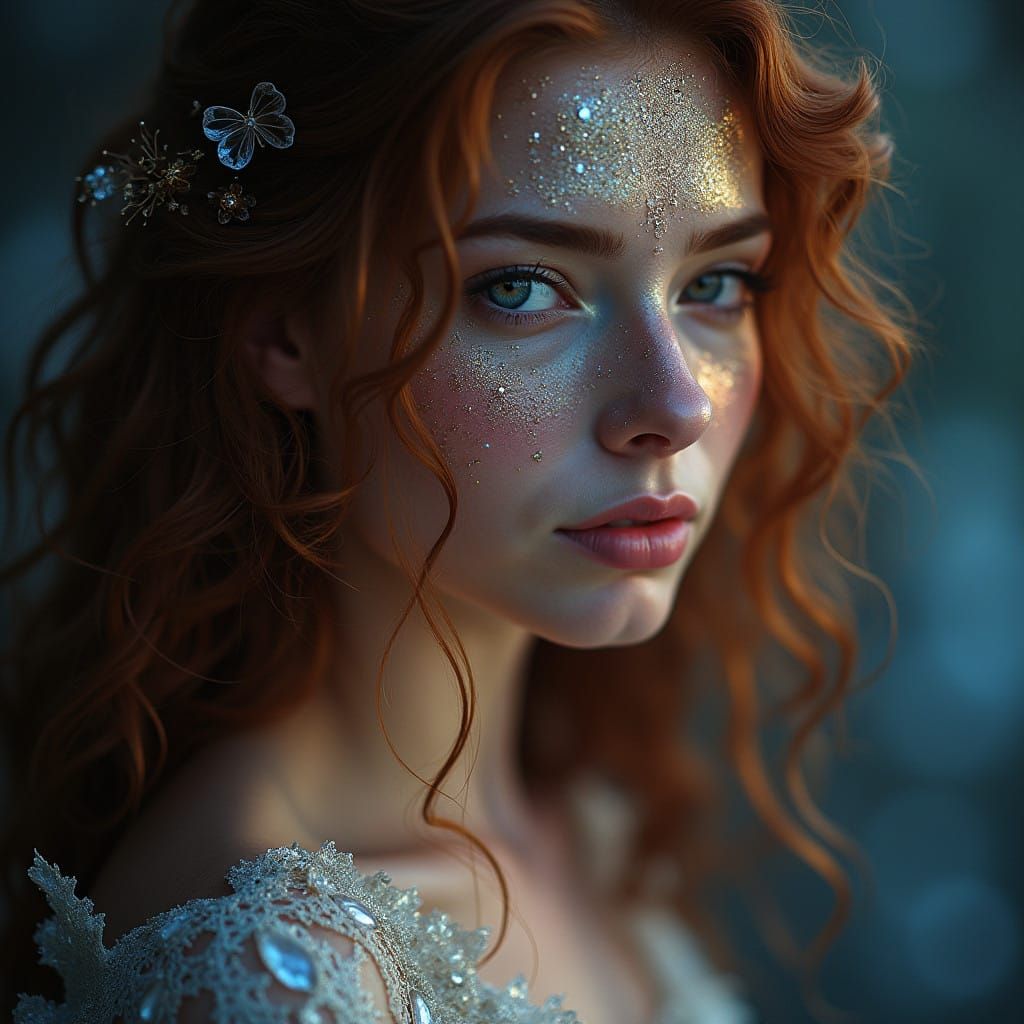 Fae Woman in Starlight Splendor