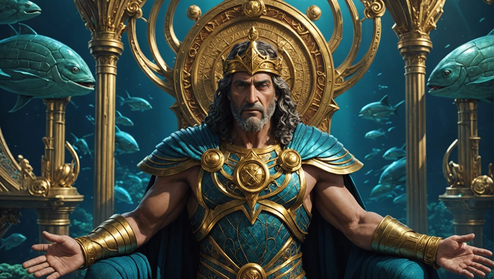 Emperor of Atlantis in Dark Fantasy Style