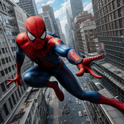 Spider-Man in 3D Anime Art Style