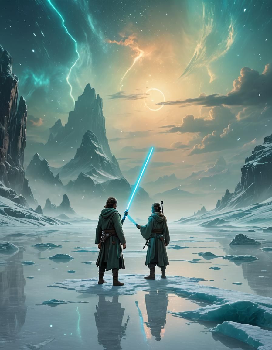 Jedi Conjures Water Saber on Ice Planet