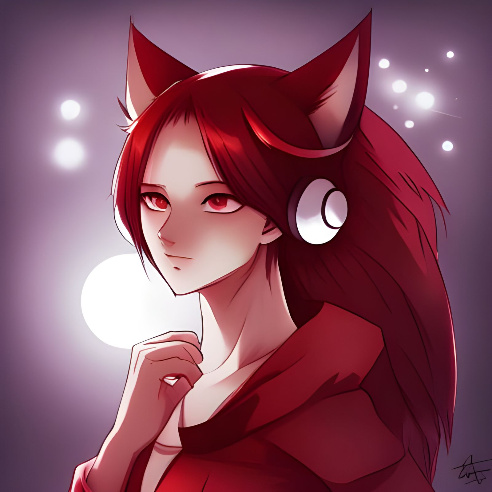 Anime Style Anthro Red Kitsune Illustration