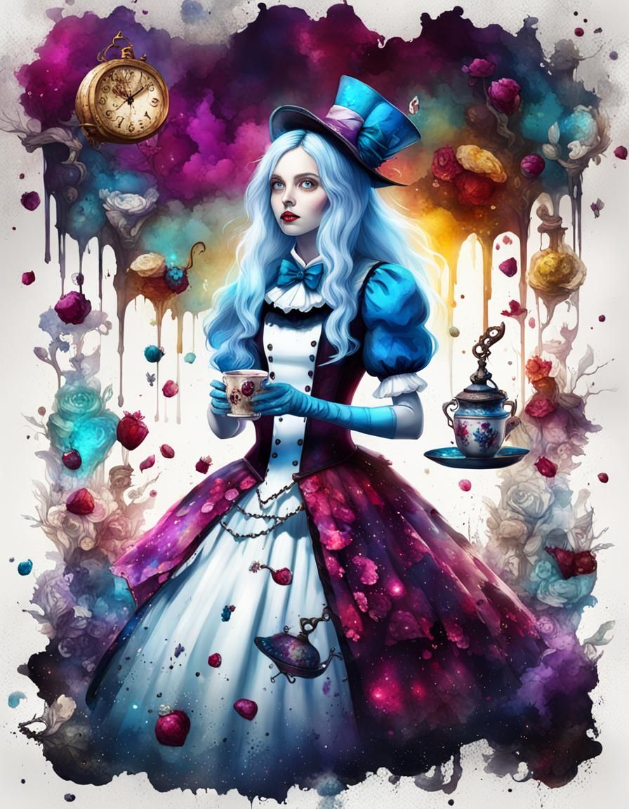 Gothic Alice in Wonderland in Detailed Matte Painting