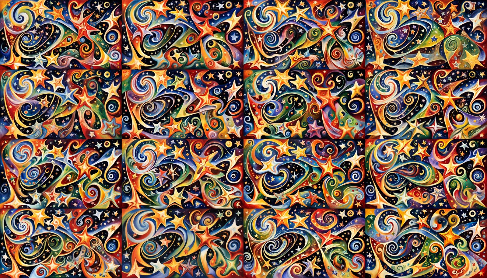 Cosmic Star Cluster in Impasto Oil Painting Style