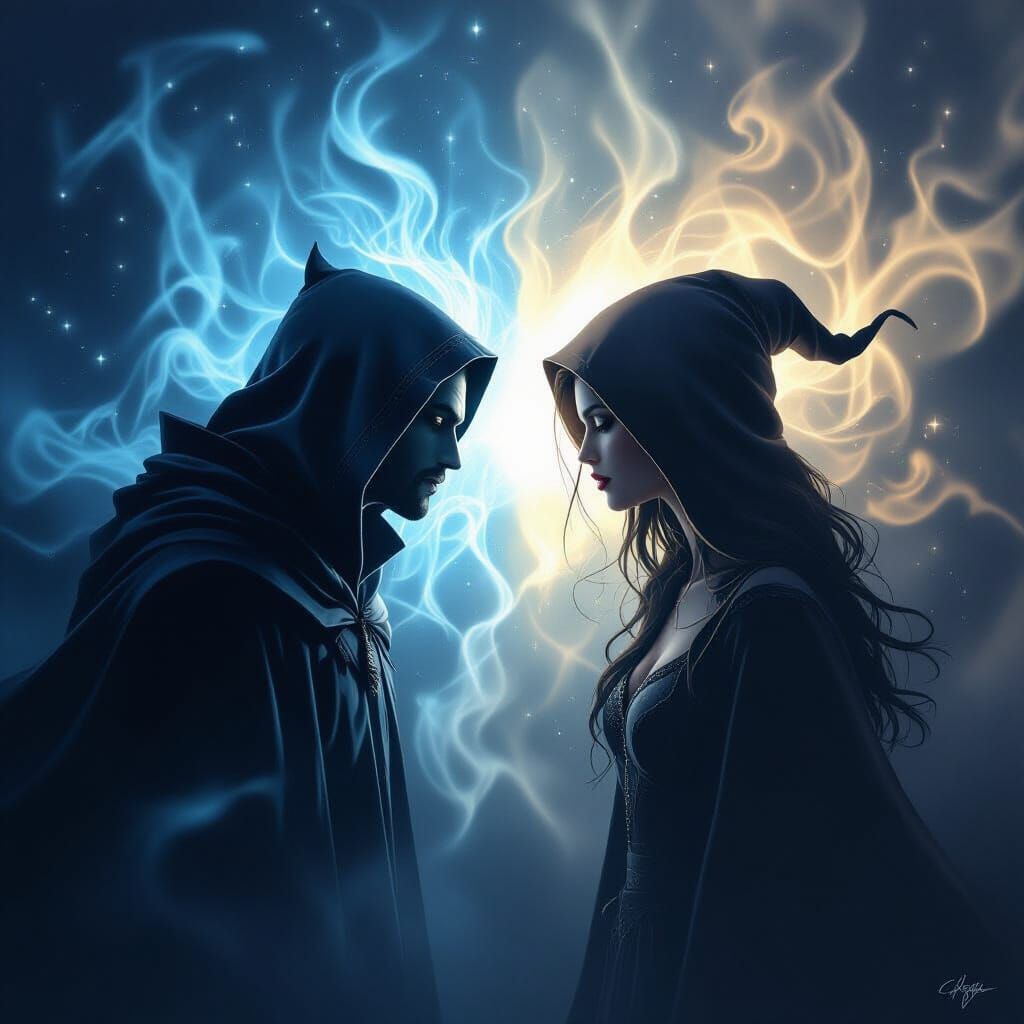 Light Versus Shadow in Magical Aura