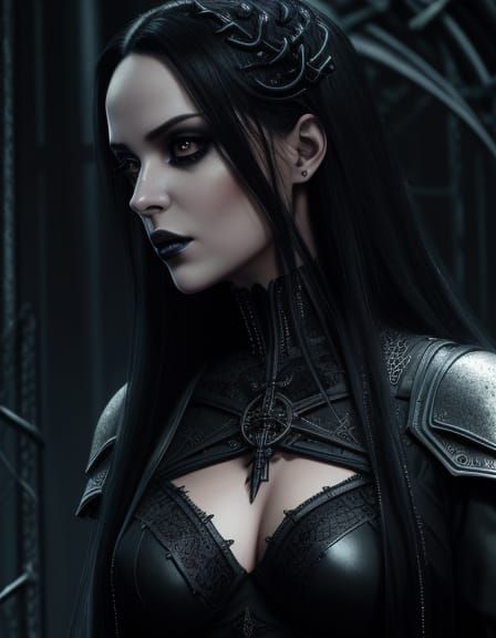 Wednesday Addams in Lingerie, Luis Royo Style Comic Art