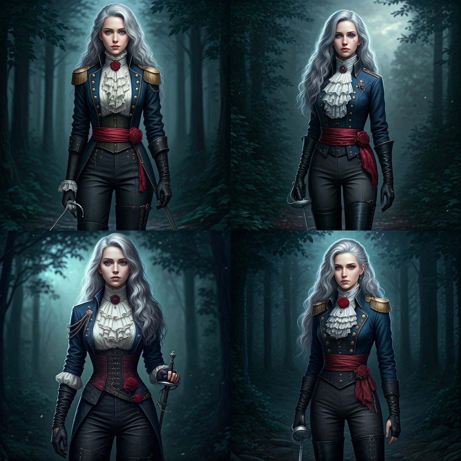 Aristocratic Fencer in Rococo Military Style