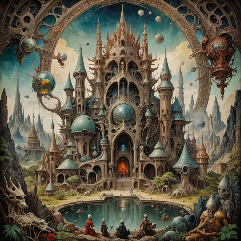 Fantasy Kingdom Travel Poster in Surrealist Style